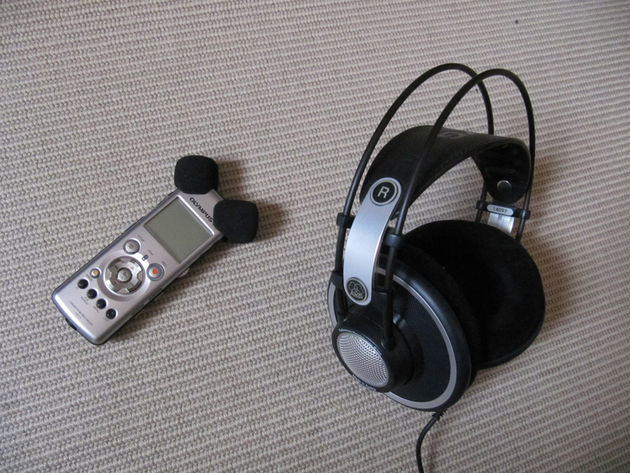 Headphones and recorder
