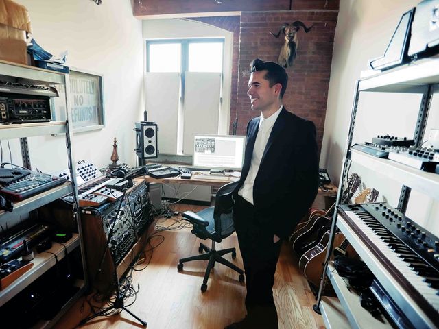 Matthew Dear and his New York studio