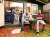 Plaids's studio in a shed