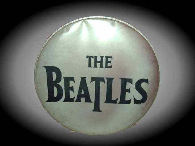 The Beatles bass drum skin: features the iconic drop T logo