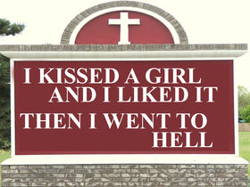 Church turns Katy Perry's lyrics into warning sign