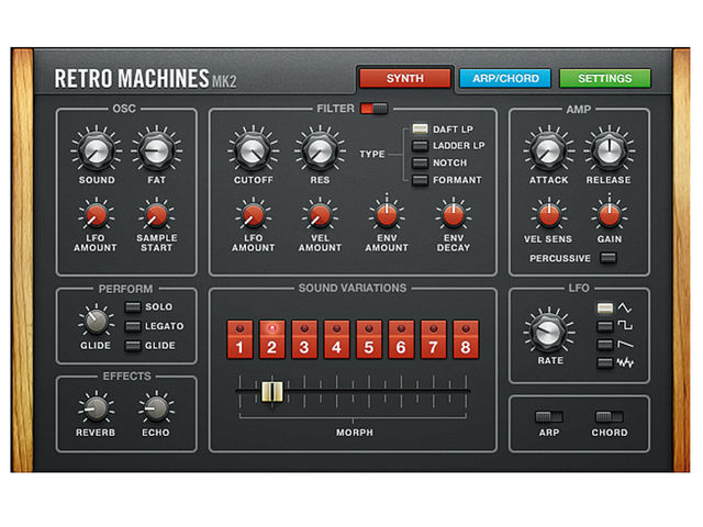 Native Instruments Kontakt 5 Retro Machines Mk2's simple interface belies the range of splendid synth sounds it can produce.