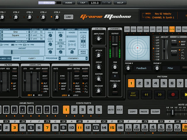 Groove Machine's well-featured interface looks the part.