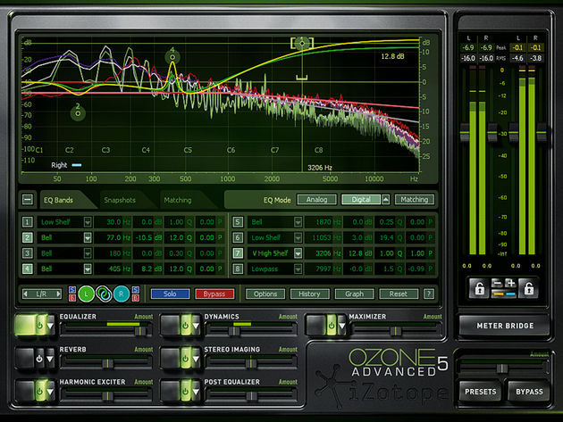 The Ozone 5 enables you to choose from analogue or digital EQ modes.