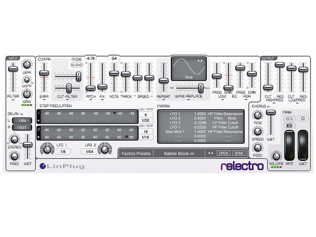 The modulation matrix is the 'screen' on the right-hand side, and it will be familiar to users of LinPlug's synths.
