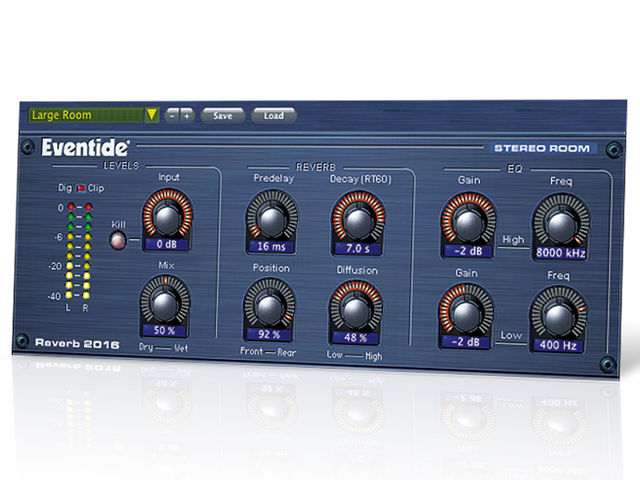 The 2016 Stereo Room's interface mirrors that of Eventide's Reverb 2016 hardware unit - itself a rerub of the rather less user-friendly '80s SP2016 effects box.