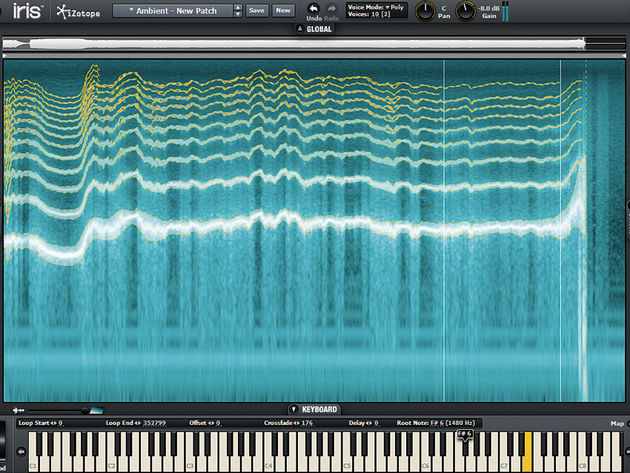 The lowest, brightest line represents the fundamental harmonic, with the higher lines being the harmonics.