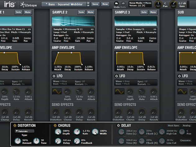 Iris enables you to layer up to four sounds per patch, with one focused on providing sub frequencies.