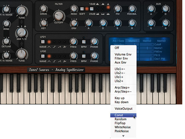 Tone2 Saurus Brain the size of a walnut? Not this super-synth! Saurus provides a vast selection of modulation sources.