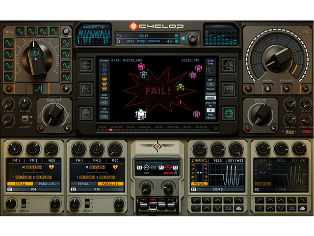 When you tire of programming the synths, click the robot to open a sound-generating shoot-'em-up game!