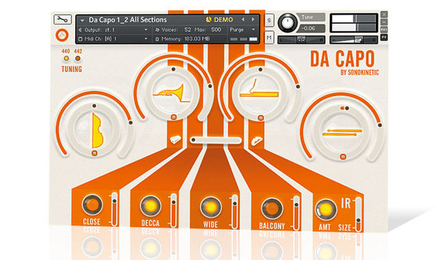 The Da Capo soundbank is divided up into Strings, Brass, Woodwind and Percussion sections