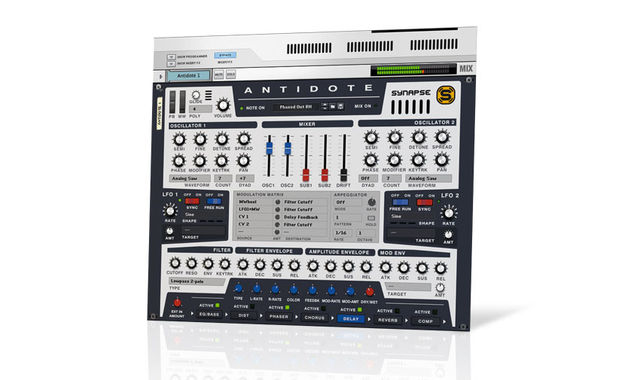 Antidote's sound starts with a pair of oscillators - or rather oscillator banks