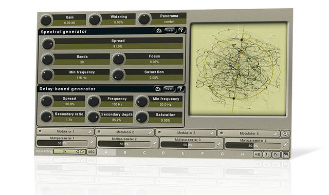 MStereoSpread uses two stereo-widening algorithms - Spectral Generator and Delay-Based Generator