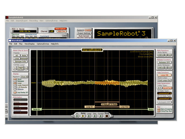 An internal audio editor called WaveRobot 3 is supplied.