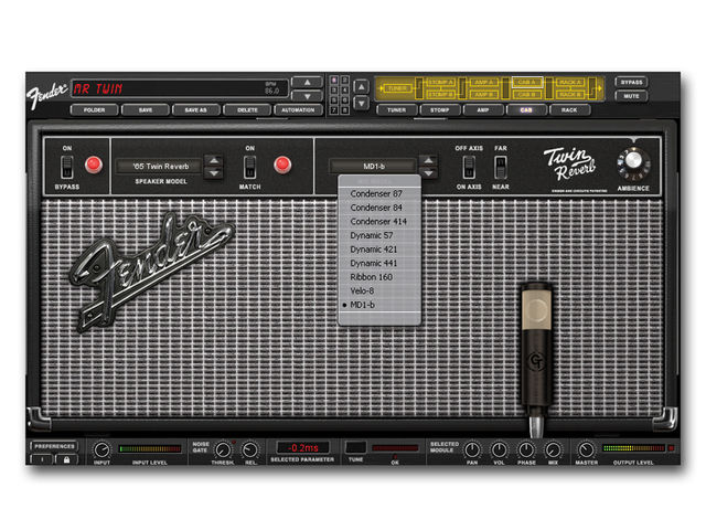IK Multimedia Amplitube Fender You can choose your mic, too.