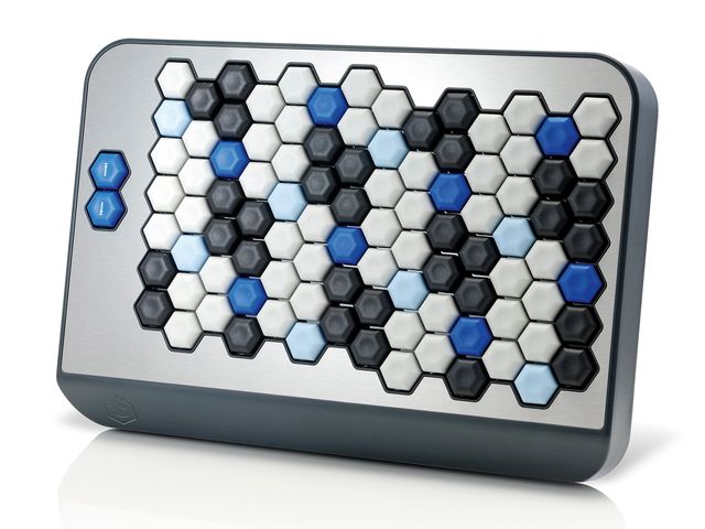 The hexagonal layout corresponds to what's known as the Harmonic Table.