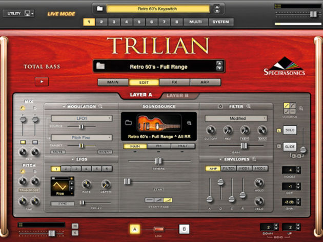 Trilian patches can be built from one or two layers.