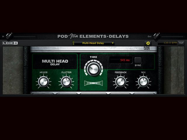The Delays Element plug-in, here showing the Multi-Head Delay