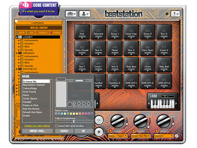 Toontrack Beatstation In keeping with its open-ended nature, Beatstation offers numerous skins so you can customise its look.