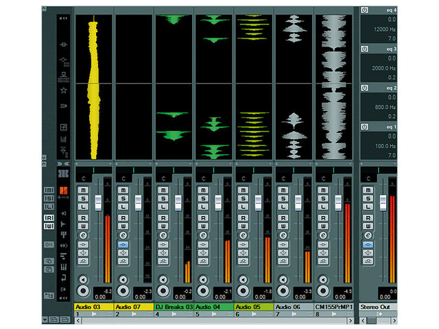 Steinberg Nuendo 5 Wave meters in action! They look pretty cool but we'd like to see Steinberg take the concept further.