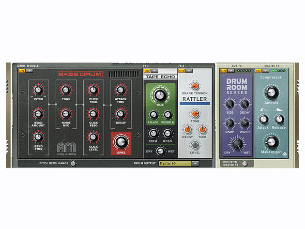 Propellerhead Software Reason 5 The Synth Bass Drum module is designed for classic drum machine-style thumpings.