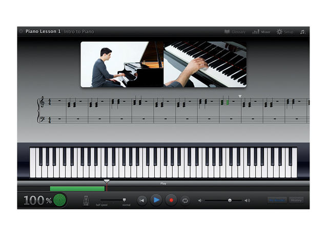 The first Learn To Play lesson for piano - note our perfect 100% score. Yeah, we're that good.