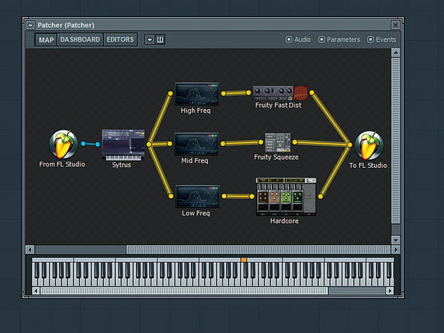 Image-Line FL Studio 10 Here we're building a custom multiband distortion effect using a different plug-in for each band.