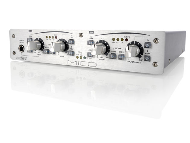 Audient MiCO Each of the two channels has a different secondary knob.
