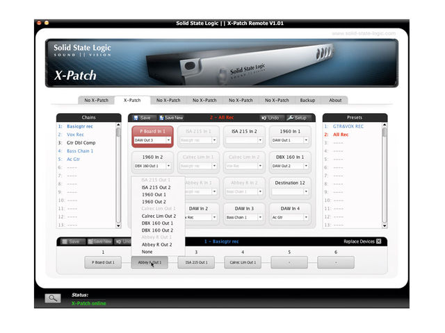 Pull-down menus make it incredibly easy to select sources feeding each of the 16 inputs.