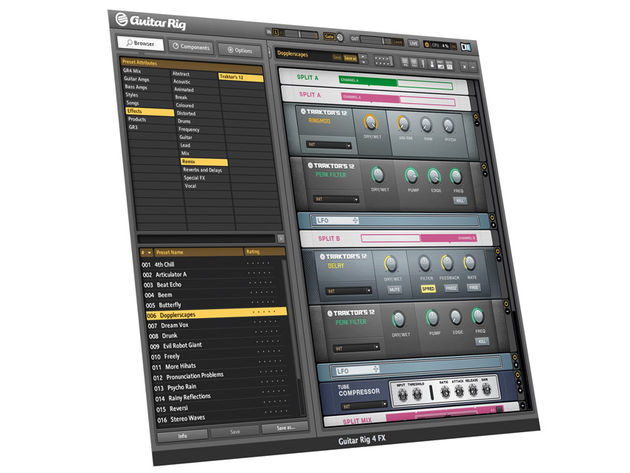 Traktor Pro's effects are now available in Guitar Rig for use in your productions.
