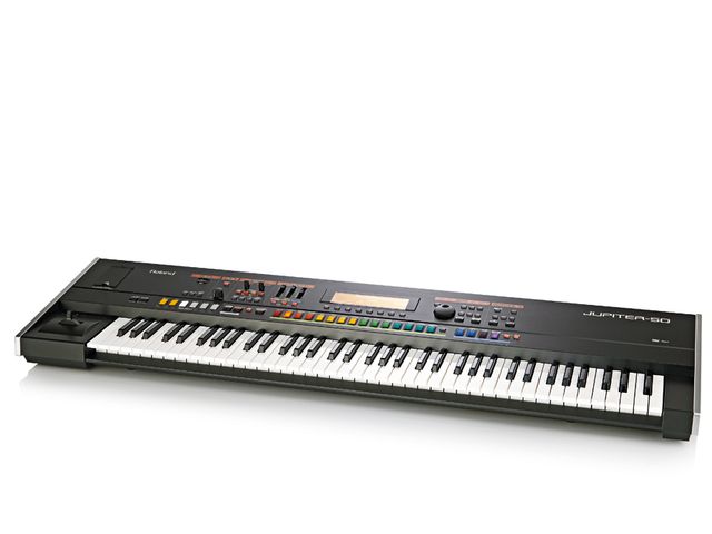 Roland Jupiter-50 The Jupiter-50's new monochrome screen cuts back on the control of its big brother, the JP-80.