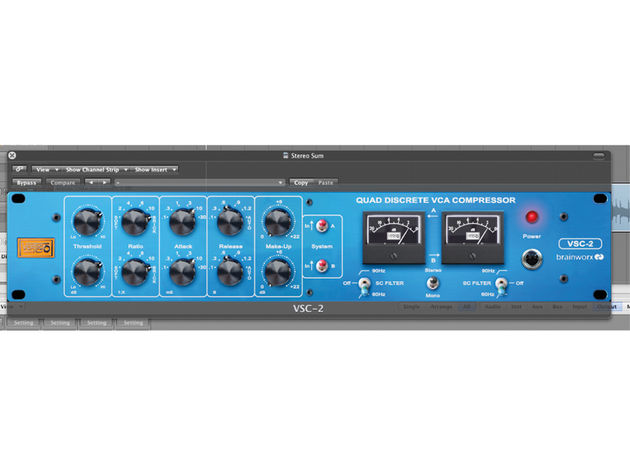 Vertigo Sound / Brainworx VSC-2 Plug-in The VSC-2's blue front panel calls to mind '70s and '80s hardware.