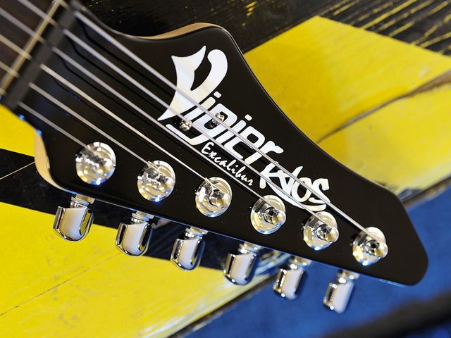 Vigier Excalibur Kaos That reverse headstock and Flexretainers - although we forgot to thread them through properly for the photoshoot. Oops.