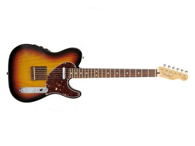 Fender Acoustasonic Telecaster Fender have obviously aimed to keep this hybrid as 'electric' looking as possible.