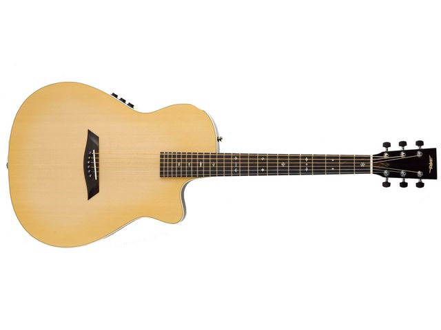 DRL Thinline CT09 There's no soundhole on top - rather there's three small soundholes hidden away on the side.