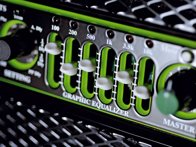 The six-band graphic EQ lets you fine-tune your sound.