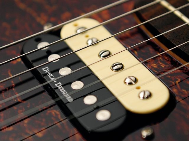 The Duncan Designed humbuckers give the Jag some rock power.
