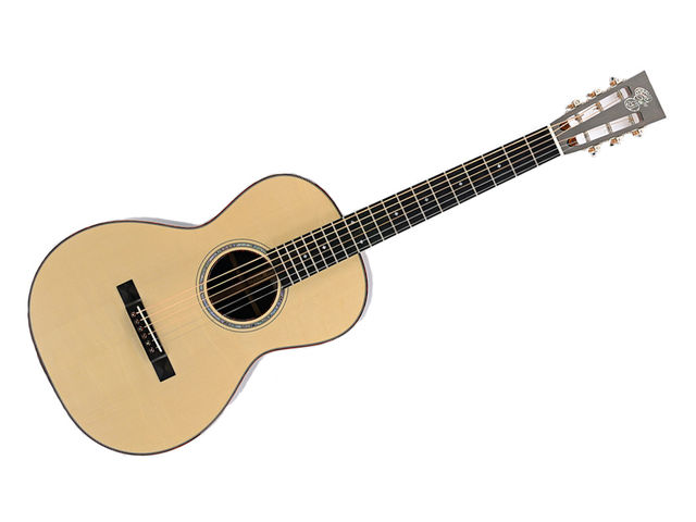 Patrick James Eggle Parlour The ultra-tight waist reinforces the perception of this as a long-necked instrument.