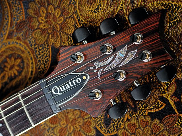 PRS ME Quatro The Quatro's neck is shaped from unusual dalbergia wood, sourced in India.
