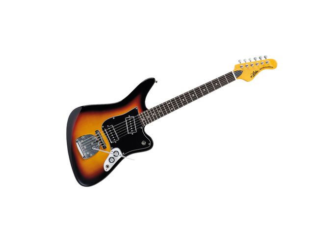 Aria Retro-1532 The 21-fret fingerboard is constructed from rosewood.
