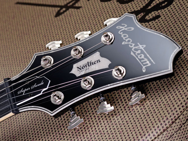 The Hagstrom asymmetric headstock was designed by James D'Aquisto in 1969