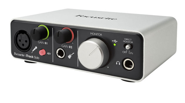 The iTrack Solo's ingeniously useful 'Halo' indicator shows green when the signal is at a good level, and red if it's clipping