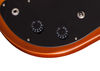 Volume and Tone knobs, plus a three-way pickup selector, which allows for the combined selection of neck and middle, all three, or middle and bridge pickups