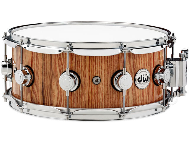 DW Solid Stave snare in red oak with natural lacquer ($999)