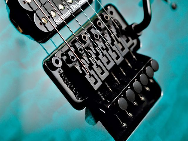 The Floyd Rose on the Wild Card is recessed slightly into the body. blank