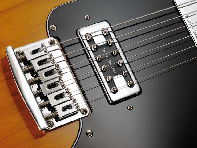 PT Fastback-closeup The Duncan Designed FG-101 bridge humbucker is very Grestch-y in tone.