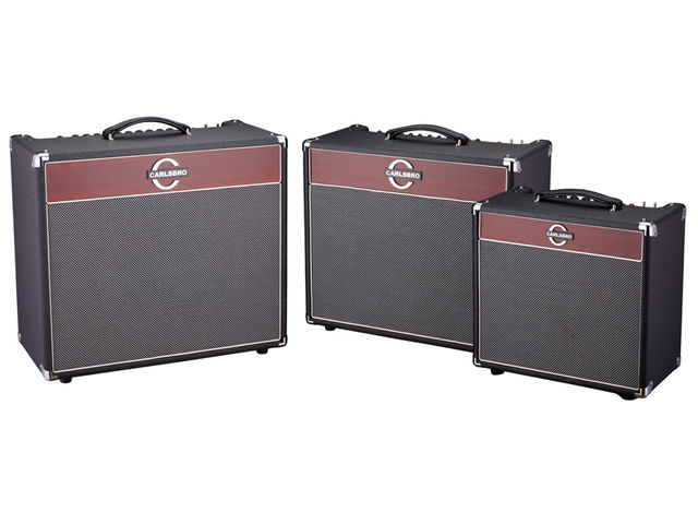 From left, Carlsbro's new VAC 60, VAC 30 and VAC 15 tube combo amps.