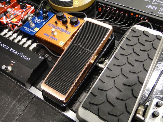The new Dunlop Joe Bonamassa Cry Baby wah (center)