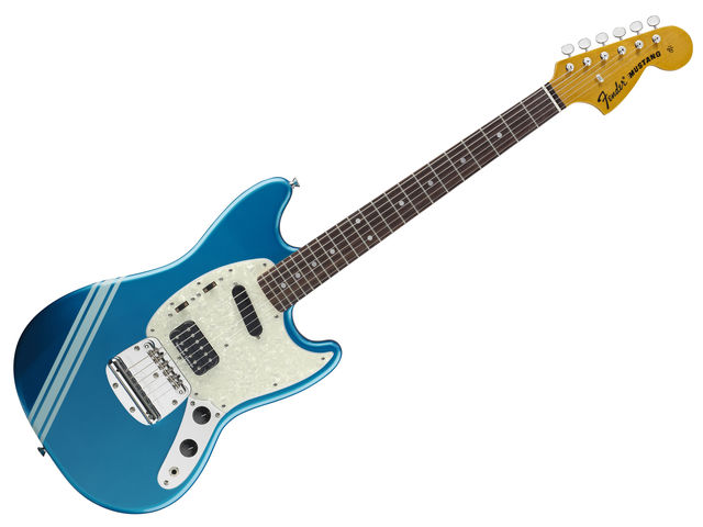 The Kurt Cobain Mustang, in Dark Lake Placid Blue with competition stripe