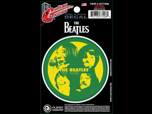 Get Back "Displaying the faces of each legendary Beatle, this vibrant decal is sure to stand out on any guitar!"
